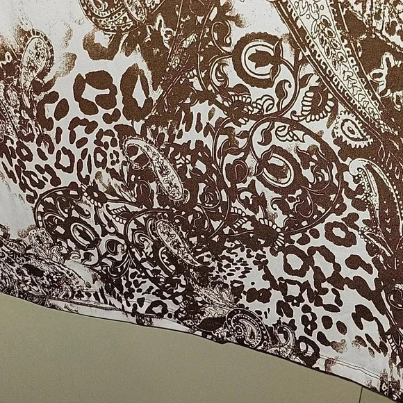 Effortless Style Brown Cream Print Dress - Picture 2 of 4